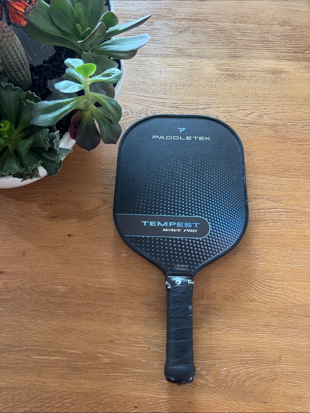 PADDLETEK Tempest Wave Pro Pickleball Paddle - Black with Teal Accents